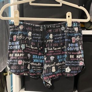 Secret Treasures Black Coffee Print Athletic Shorts